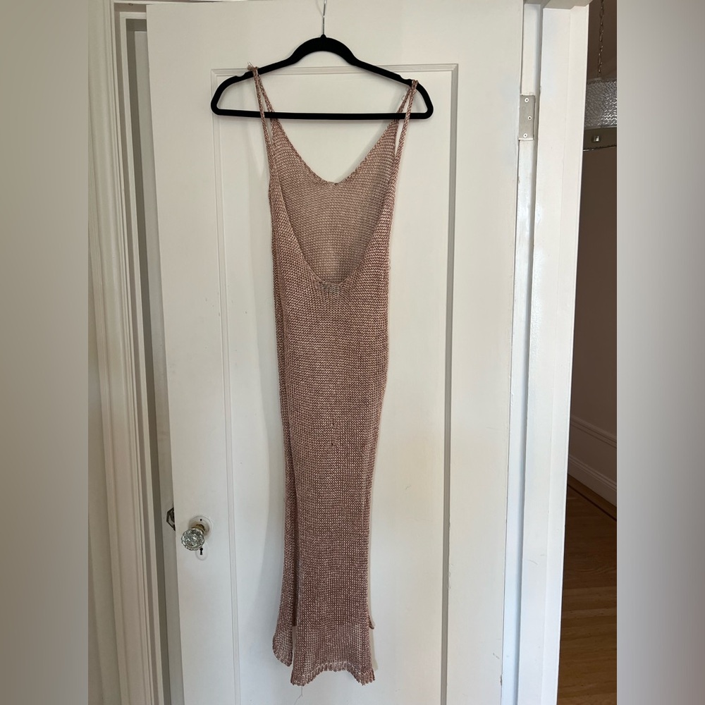 Metallic low back dress / swim suit cover up